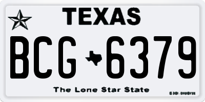 TX license plate BCG6379