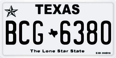 TX license plate BCG6380