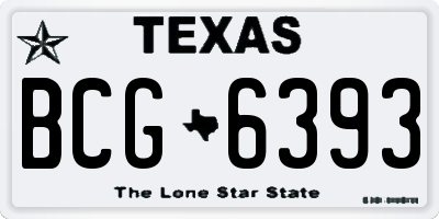 TX license plate BCG6393