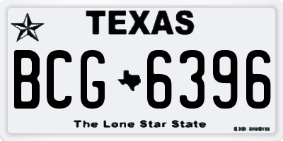 TX license plate BCG6396