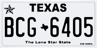 TX license plate BCG6405