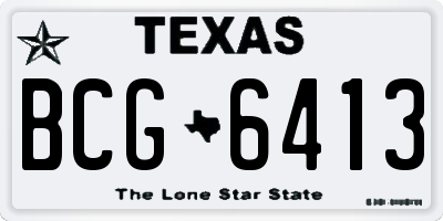 TX license plate BCG6413