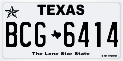 TX license plate BCG6414
