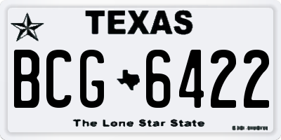 TX license plate BCG6422