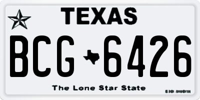TX license plate BCG6426