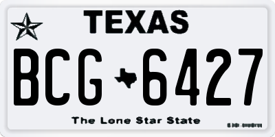 TX license plate BCG6427