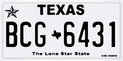 TX license plate BCG6431