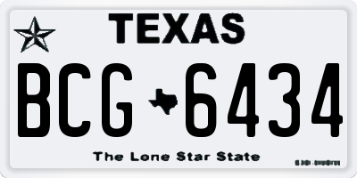 TX license plate BCG6434