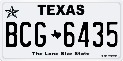 TX license plate BCG6435