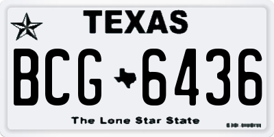 TX license plate BCG6436