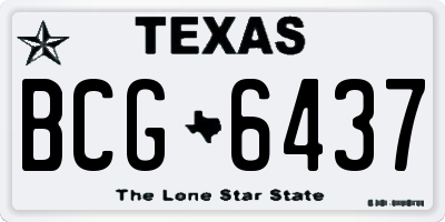 TX license plate BCG6437