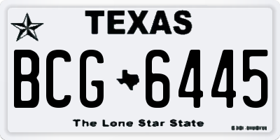 TX license plate BCG6445