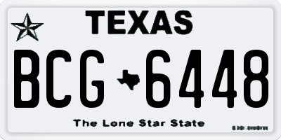 TX license plate BCG6448