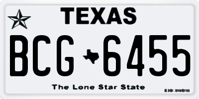 TX license plate BCG6455