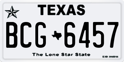 TX license plate BCG6457