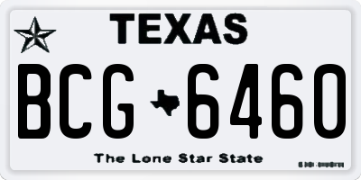 TX license plate BCG6460