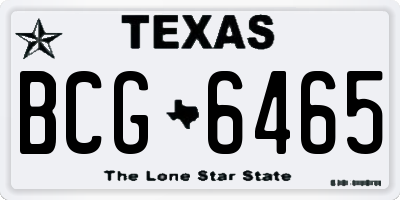 TX license plate BCG6465