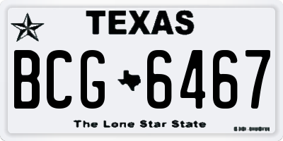 TX license plate BCG6467