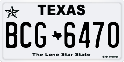 TX license plate BCG6470