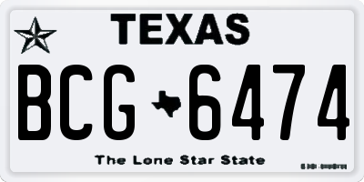 TX license plate BCG6474