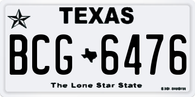 TX license plate BCG6476