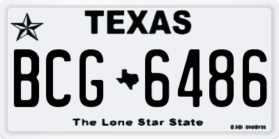 TX license plate BCG6486