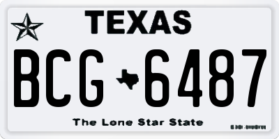 TX license plate BCG6487
