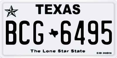 TX license plate BCG6495