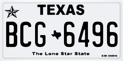 TX license plate BCG6496
