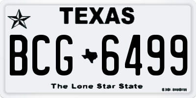 TX license plate BCG6499