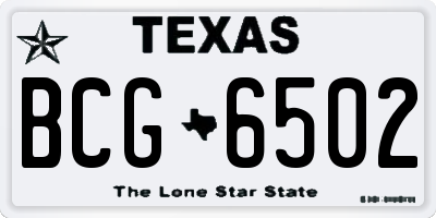 TX license plate BCG6502