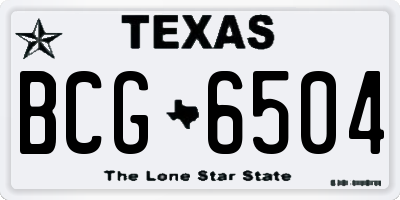 TX license plate BCG6504