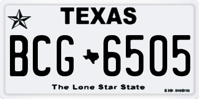 TX license plate BCG6505
