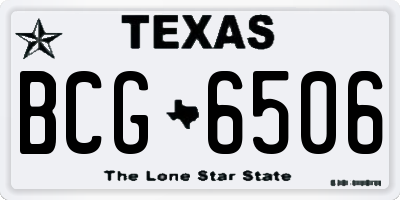 TX license plate BCG6506