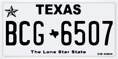 TX license plate BCG6507