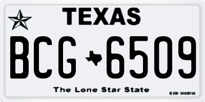 TX license plate BCG6509