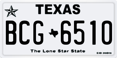 TX license plate BCG6510