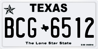 TX license plate BCG6512