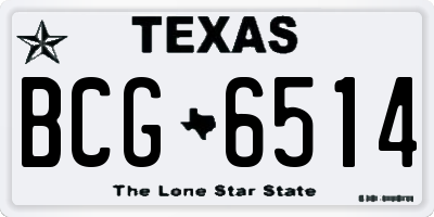 TX license plate BCG6514