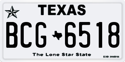 TX license plate BCG6518