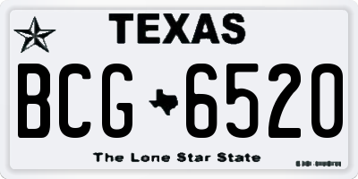 TX license plate BCG6520