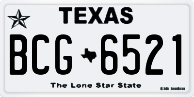 TX license plate BCG6521