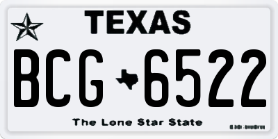TX license plate BCG6522