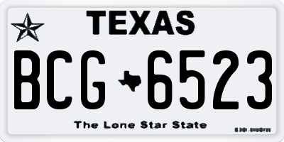 TX license plate BCG6523