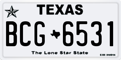 TX license plate BCG6531