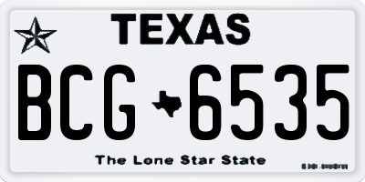 TX license plate BCG6535