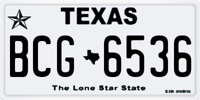 TX license plate BCG6536