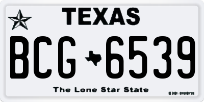 TX license plate BCG6539