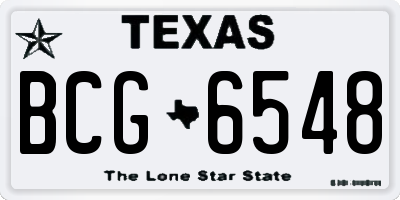 TX license plate BCG6548