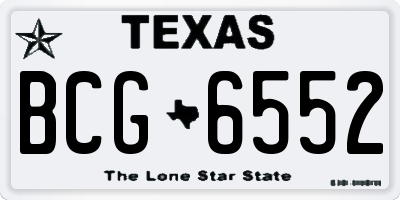 TX license plate BCG6552